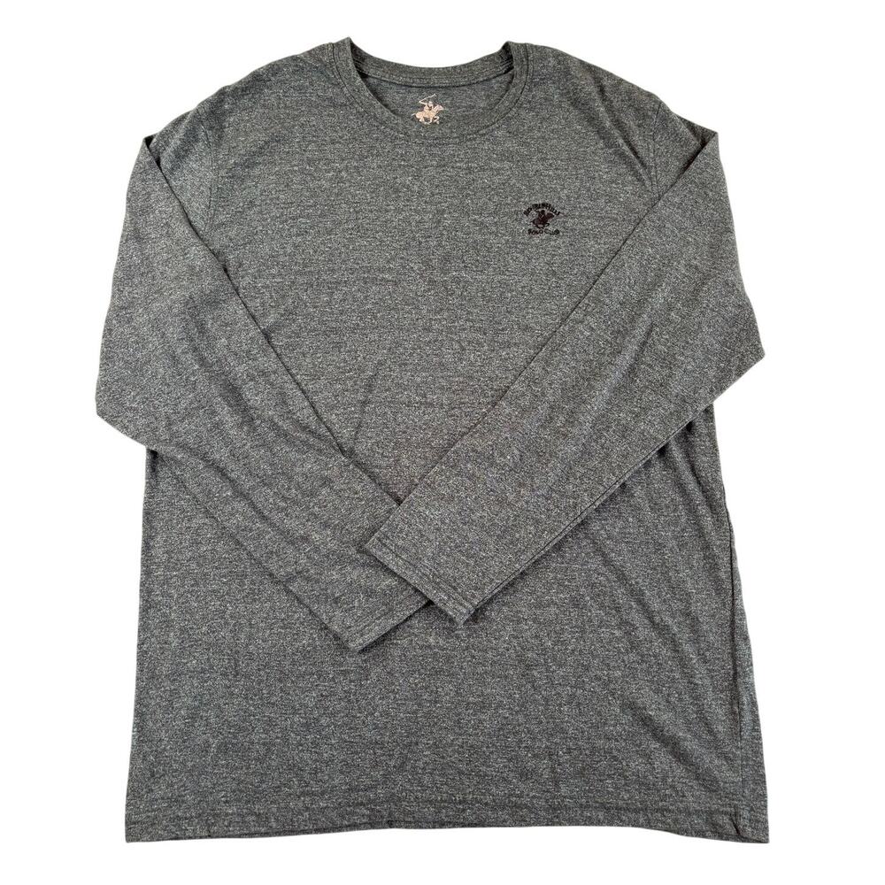 Beverly Hills Polo Club Men's Long Sleeve T-shirt - Grey - XL